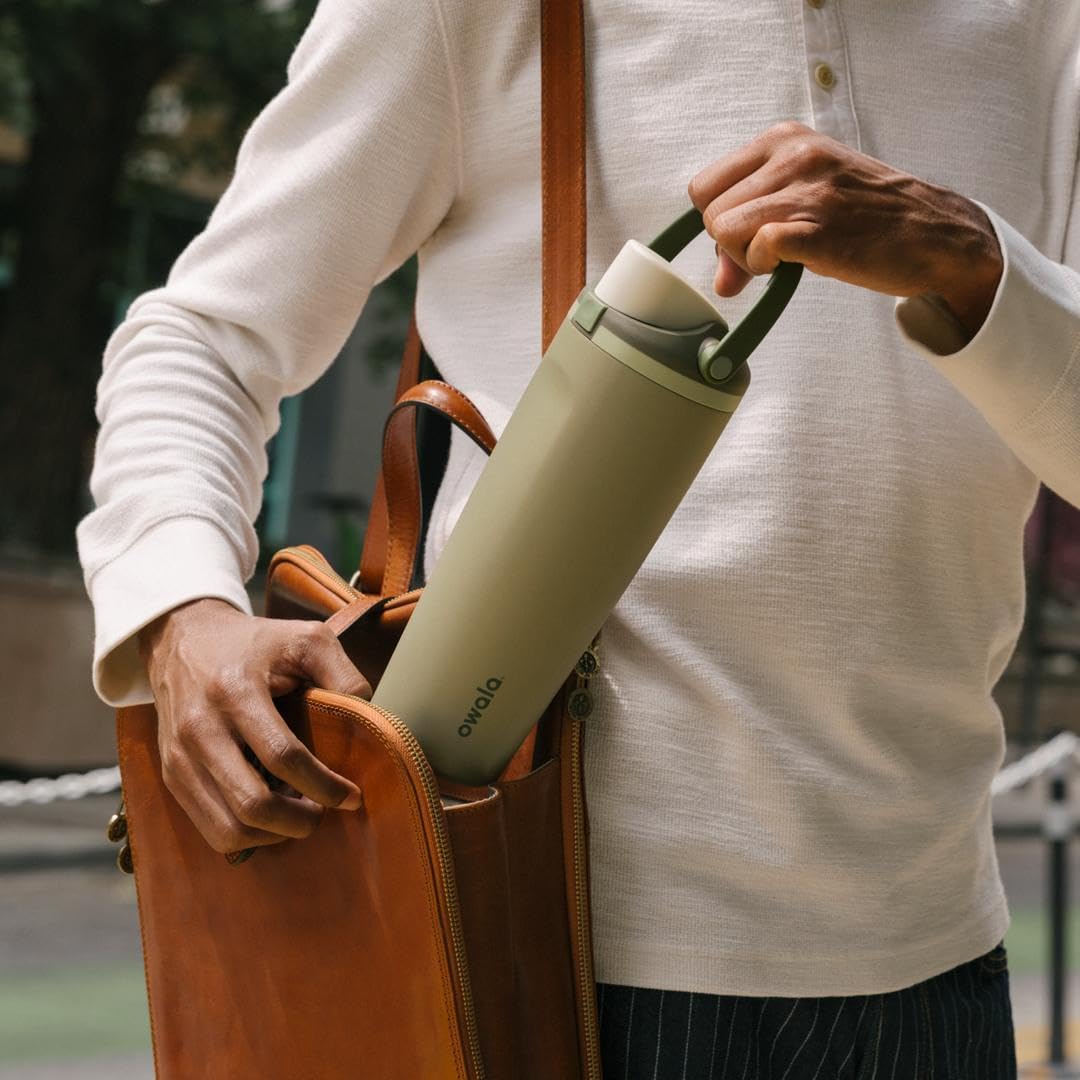 Owala FreeSip Sway Insulated Stainless Steel Water Bottle with Two-Way Spout, Built-In Straw and Bucket Handle, Made for Travel, School, and Sports, 40oz, BPA Free, Leak Proof, Off Road - Image 7